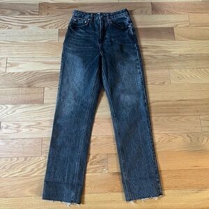 Mango Dark Gray Wash Straight Jeans